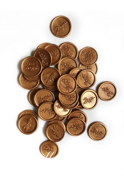 OEM Set 20 bucati sigilii ceara cupru autoadezive model Crenguta pentru invit...