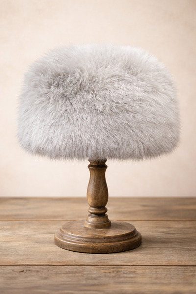 Külah Women's Furry Premium Fur Kalpak Hat - Light Gray