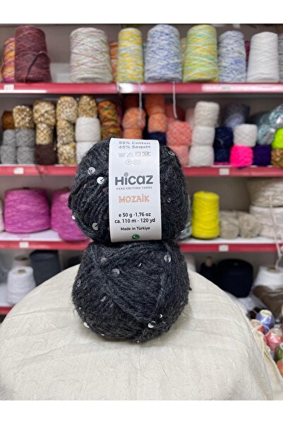 HİCAZ YARN MOHER İRİ PULLU Füme RENK ÇANTA /Örgü İpi YUMAKLAR 50X 2=100 GR