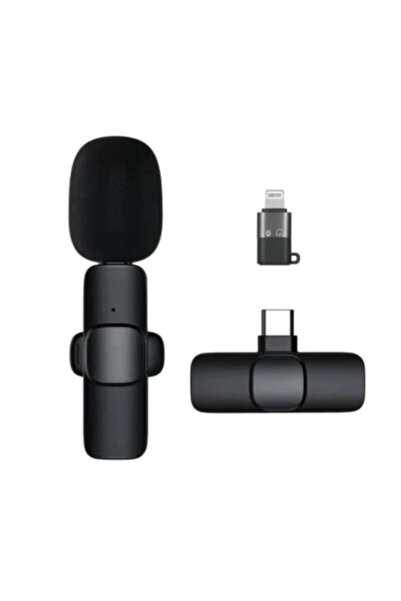 OEM Microfon Wireless K9 Tip Lavaliera, Fara Fir, Conector USB Tip C/iPhone,P...