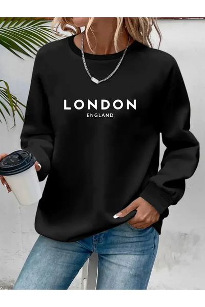 Deocept سويت شيرت نسائي مطبوع برقبة دائرية مريح ومريح