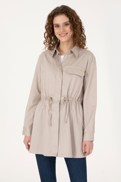 U.S. Polo Assn. Women's Stone Long Sleeve Shirt 50316423-Vr049