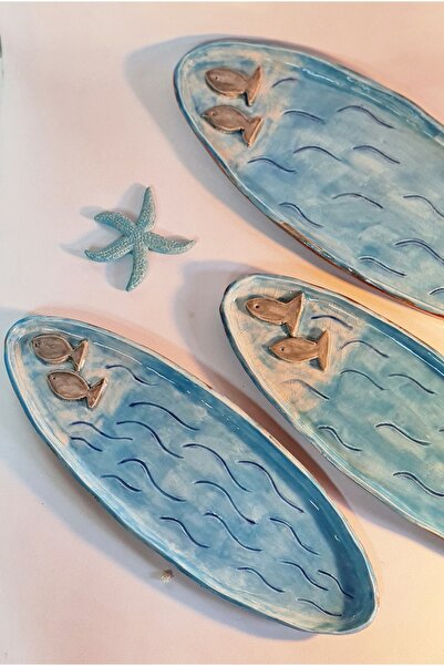 senseoftouch Sea, Fish Appetizer Plate Handmade Ceramic
