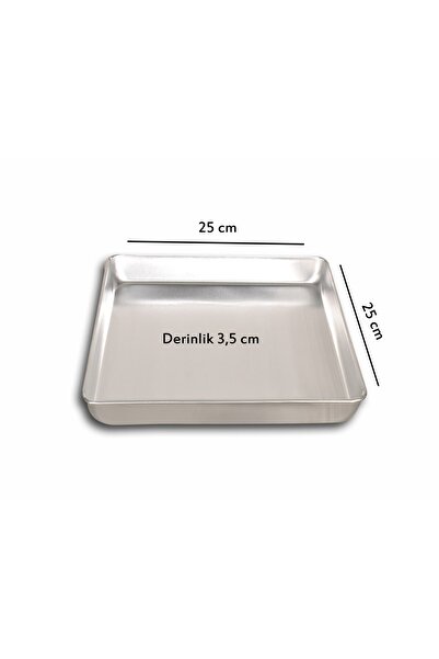 Banaz Metal 5 Adet - Tek Kullanımlık Alüminyum Tepsi - 25x25x3,5 cm 105 gr