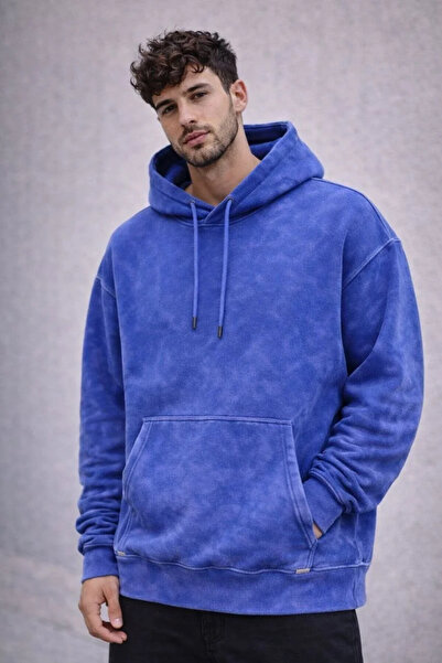 BLACK MODBLACK Lenisa Lenisa Lenisa Men's Oil-Washed Hooded Double Oversize T...