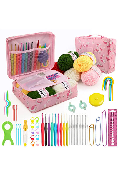 Choice4 Horse FELE 59Pcs/Set Portable Crochet Knitting Set DIY Beginner Croch...