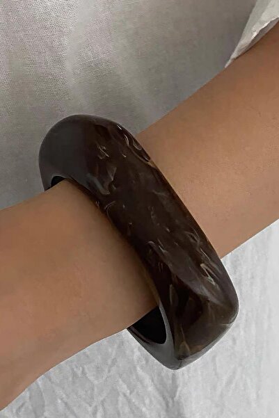 TAKIŞTIR Kahverengi Renk Kemik Mika Bileklik