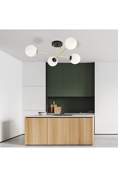 Emibig Lustra Magnum 4 opal negru/auriu/alb