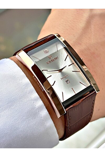 Raymond Square Dial Brown Color 5 Atm Water Resistance Steel Case Men's Wrist...