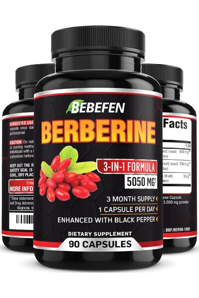 BEBEFENDİ BEBEFEN Berberine Capsules with Black Pepper Extract - 90 Capsules ...