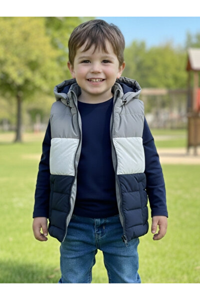 Ella Bonna Hooded Waterproof Inflatable Vest with Zippered Pockets, Segmented