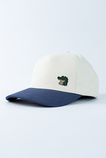 YSLY.CLUB Timsah Gözyaşları Nakışlı Şapka - Ekru