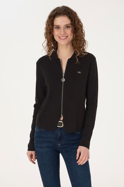 U.S. Polo Assn. Women's Black Knitwear Cardigan 50317375-Vr046