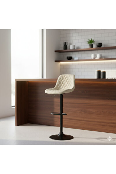 co arma Adjustable black bar stool with footrest - Modern swivel chair - 112X...