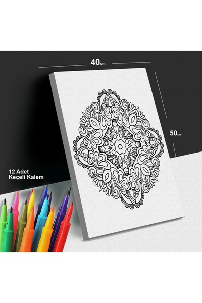 Yatinks Barok Elmas 40x50 Tuval Boyama Seti - 12'li Keçeli Kalem İle Birlikte -