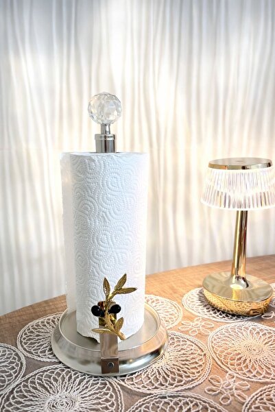 ENESKRİSTAL Silver Napkin Holder Paper Towel Holder