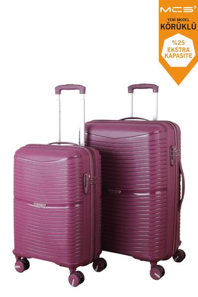 MÇS V379 AURA Y.ÜRETİM PP VALİZ 55 CM + 65 CM KEMİK/GRİ SET