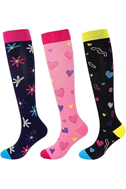 Arabest 3 Pairs Knee High Compression Socks,Circulation Boosting Stockings fo...