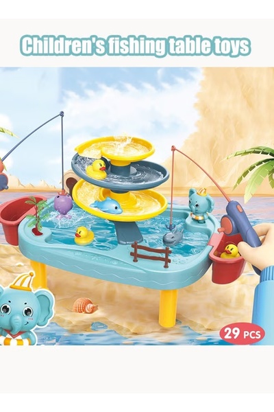 Generic 29Piece Children's Fishing Toy Set Multi-Layer Fishing Table Water Pa...