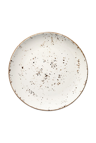 Bonnami Bonna Grain Gourmet Porselen Düz Tabak 21 cm - Doğal Benekli Dokulu M...