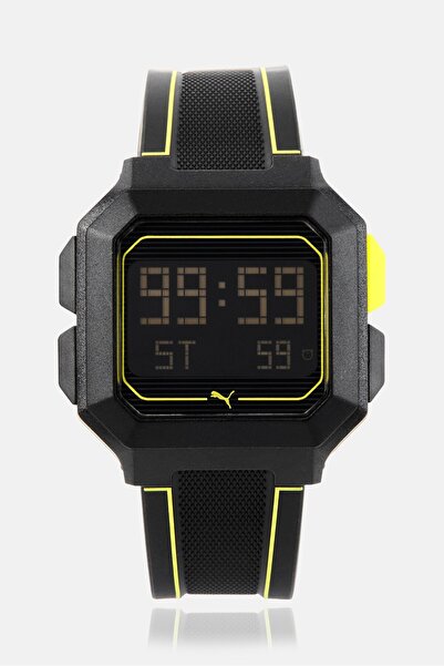 Puma ساعة رجالية رقمية من السيليكون P5024، مقاس 40 مم، لون أسود