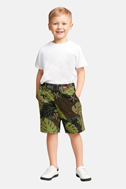 Levi's Kids Boy Allover Print Denim Shorts, Multicolor
