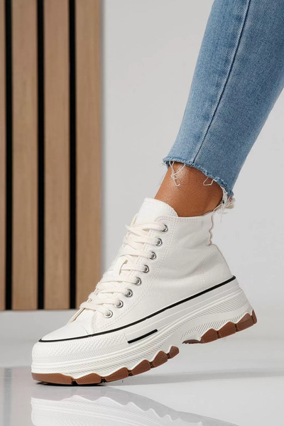 Zaira Women's white textile sneakers Seline #24182 - 40