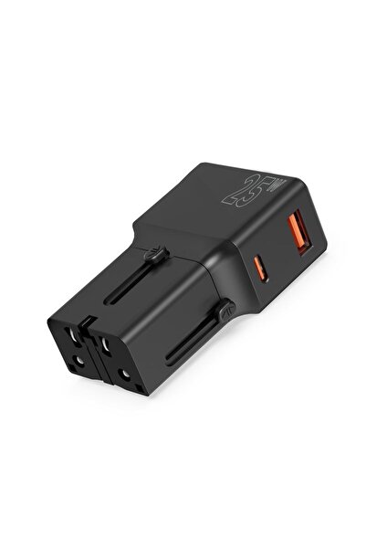 Mobile Origin Adaptor încărcător universal de călătorie 25W USB/USB-C negru