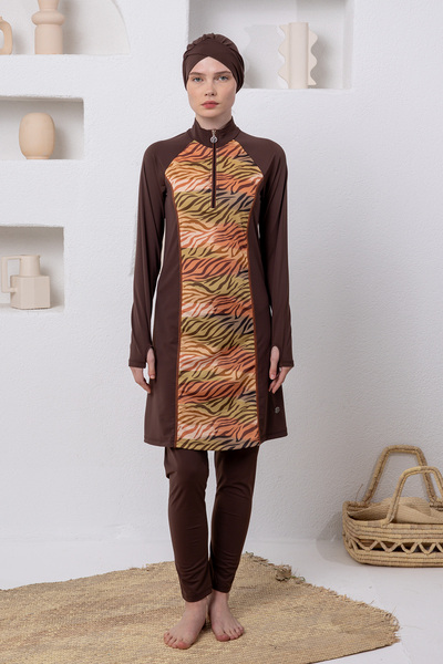 Adasea Fernan Stretch Fabric long sleeve hijab swimsuit 1105