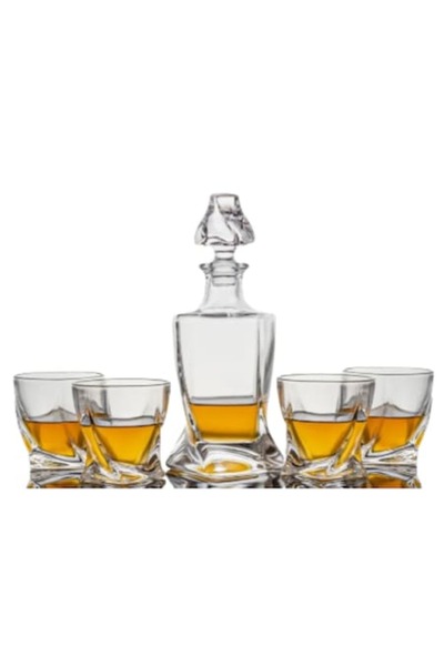 OEM Set Pahare și Decantor, Sticlă, Transparent, Rafinament și Eleganță, 5 Piese
