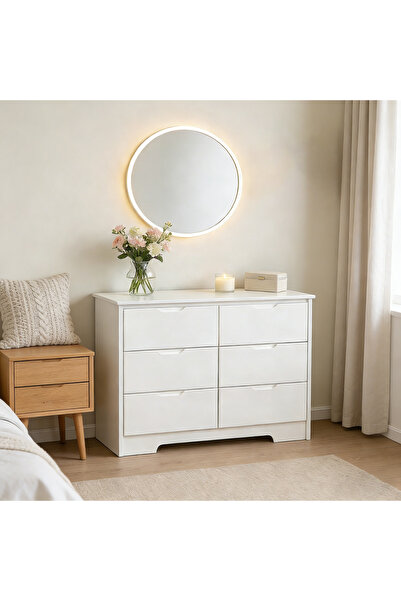Bleco Modern White Side Table - With Storage