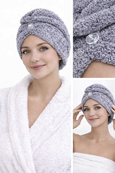 CASPARA Women's Hair Cap / Hair Towel Elastic, Buttoned, Microfiber (7 Colors...