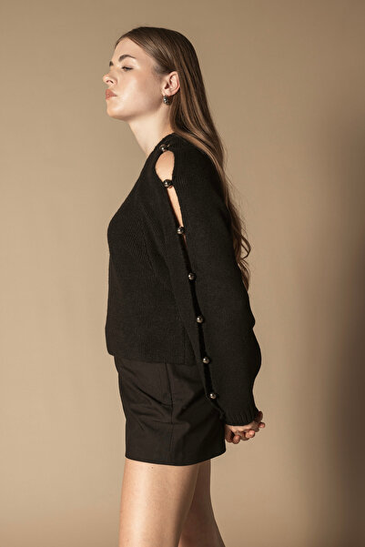 Nisan Pulover tricotat cu mâneci detaliate