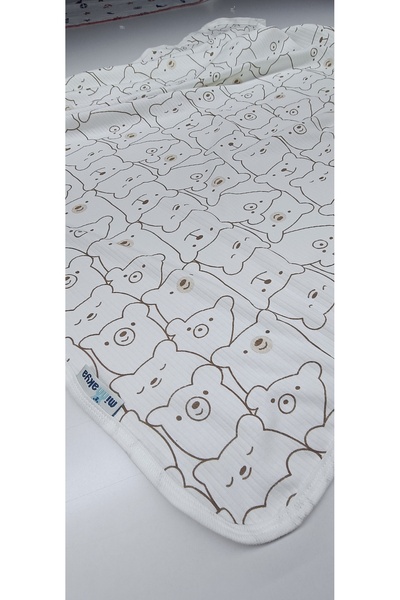 minnakya pamuklu tek katlı biyeli penye yenidoğan bebek battaniyesi puset ört...