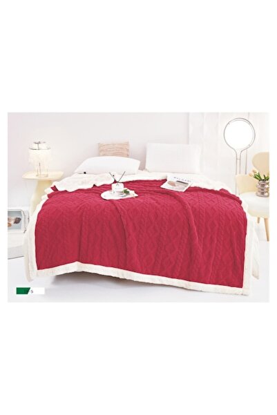 OEM Blanket with Fur for Double Bed, Knitted Model, Solid Color, 200x230cm, B...