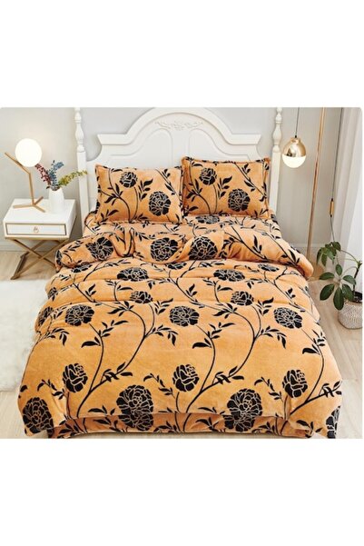 OEM Double Bed Linen Set, Cocolino, Black Flower Print, 4 Pieces, 2 Persons, ...