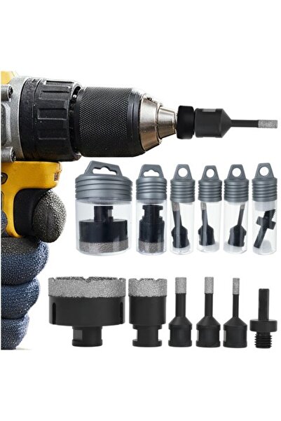 zola Set 5 carote diamantate cu adaptor, Ø6/8/10/35/68 mm, M14, otel mangan, ...