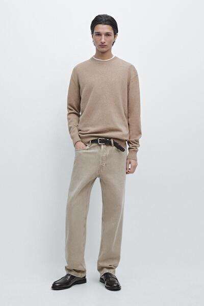 Massimo Dutti %100 pamuklu triko mouliné kazak