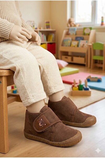 pepino KAHVERENGİ AYICIKLI ORTOPEDİK ERKEK ÇOCUK PANDUF KREŞ AYAKKABISI