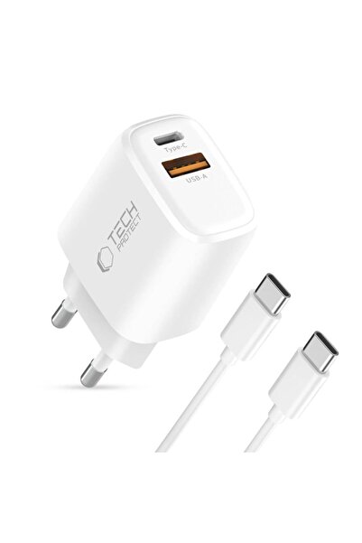 Tech-Protect NCA20 20W USB/USB-C Fast Charger, White