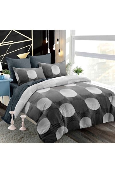 OEM Set lenjerie de pat dublu, Spring, satin fin, cearșaf elastic, imprimeu c...