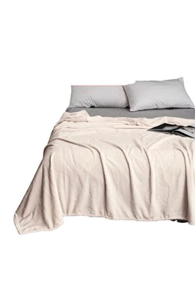 OEM Cocolino Blanket, Tropical Leaves Embossed, Uni, 200x230cm, Ivory