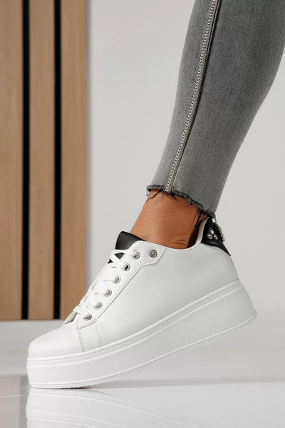 Zaira Women's white sneakers made of eco-leather Azalea #24005 - 40