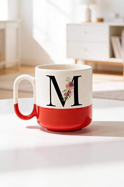 BB TRADE Ceramic Printed Pro Mug with Letter m Font Design 330ml
