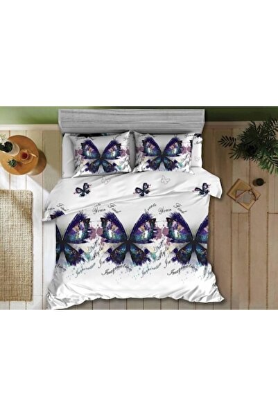 OEM Double Bed Linen Set, 3D Butterfly Print, 4 Pieces, 2 Persons, 220x240cm,...