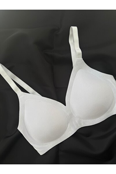 İNKO İÇ GİYİM White Laser Cut Stitch-Free Bra with Removable Pads, Cotton, Ad...