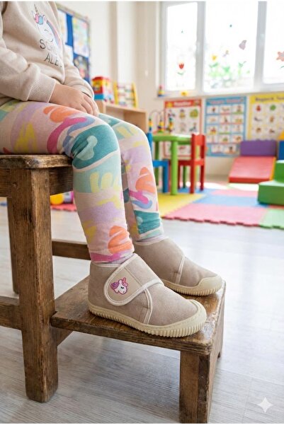 pepino BEJ UNICORNLU KIZ ÇOCUK ORTOPEDİK PANDUF KREŞ AYAKKABISI