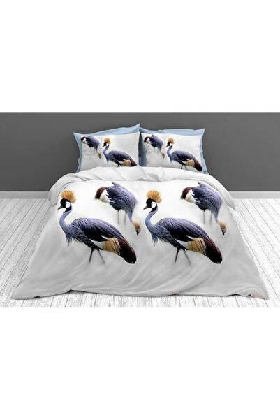 OEM Double Bed Linen Set, 3D Print White Wild Animals, 4 Pieces, 2 Persons, 2...