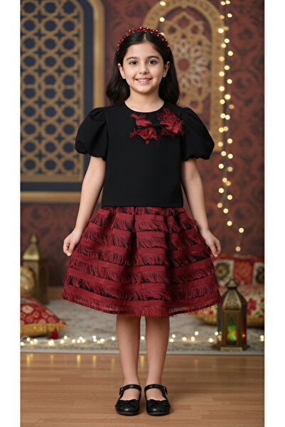 Jolanda طقم تنورة وبلوزة حمراء للفتيات