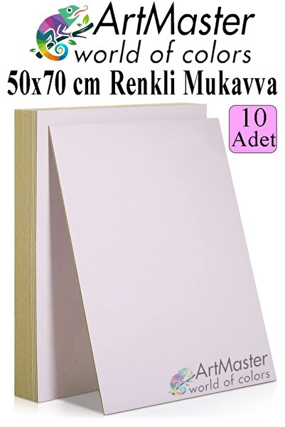 Artmaster Beyaz Renkli Mukavva 50x70 cm 10 Adet 1 Paket Renkli Sert Karton 1....